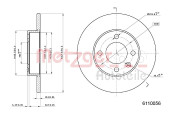 6110056 Brzdový kotouč METZGER