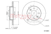 6110061 Brzdový kotouč COATED METZGER