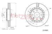 6110062 Brzdový kotouč COATED METZGER