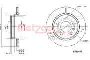 6110065 Brzdový kotouč COATED METZGER