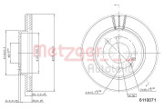 6110071 Brzdový kotouč COATED METZGER