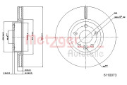 6110073 Brzdový kotouč GREENPARTS METZGER