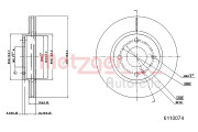 6110074 Brzdový kotouč COATED METZGER