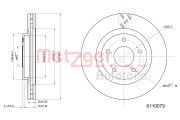 6110079 Brzdový kotouč COATED METZGER