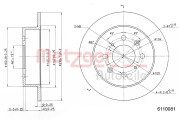 6110081 Brzdový kotouč METZGER