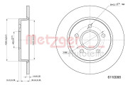 6110088 Brzdový kotouč COATED METZGER