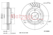 6110089 Brzdový kotouč COATED METZGER