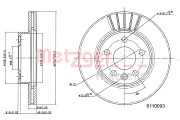 6110093 Brzdový kotouč COATED METZGER