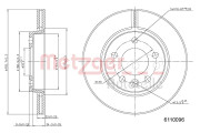 6110096 Brzdový kotouč METZGER