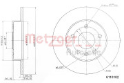 6110102 Brzdový kotouč COATED METZGER