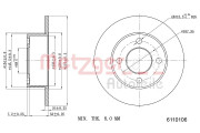 6110106 Brzdový kotouč COATED METZGER