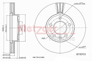 6110113 Brzdový kotouč COATED / HIGH CARBON METZGER