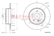 6110115 METZGER brzdový kotúč 6110115 METZGER