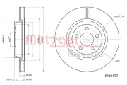 6110127 Brzdový kotouč COATED METZGER