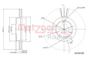 6110135 Brzdový kotouč COATED METZGER