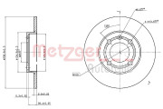 6110137 Brzdový kotouč COATED METZGER