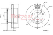 6110142 Brzdový kotouč GREENPARTS METZGER