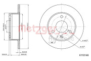 6110146 METZGER brzdový kotúč 6110146 METZGER