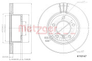 6110147 Brzdový kotouč COATED / HIGH CARBON METZGER