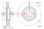 6110155 Brzdový kotouč GREENPARTS METZGER