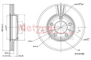 6110159 Brzdový kotouč COATED METZGER