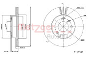 6110160 Brzdový kotouč COATED METZGER