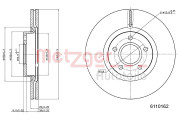 6110162 Brzdový kotouč GREENPARTS METZGER