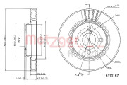 6110167 Brzdový kotouč GREENPARTS METZGER