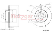 6110169 Brzdový kotouč COATED METZGER