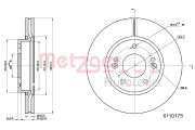 6110175 Brzdový kotouč GREENPARTS METZGER