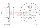 6110177 Brzdový kotouč COATED METZGER