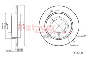 6110186 Brzdový kotouč COATED METZGER