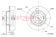 6110199 Brzdový kotouč GREENPARTS METZGER