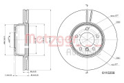 6110208 Brzdový kotouč COATED / HIGH CARBON METZGER