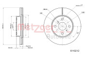 6110212 Brzdový kotouč METZGER