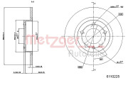 6110225 Brzdový kotouč COATED METZGER