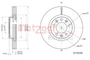 6110230 Brzdový kotouč GREENPARTS METZGER