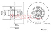 6110232 Brzdový kotouč COATED METZGER