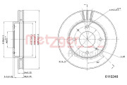 6110248 Brzdový kotouč COATED METZGER