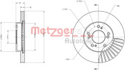 6110249 Brzdový kotouč METZGER