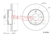 6110254 Brzdový kotouč COATED METZGER