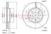6110261 Brzdový kotouč METZGER