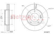 6110271 Brzdový kotouč COATED METZGER