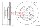 6110275 Brzdový kotouč COATED METZGER