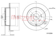 6110284 METZGER brzdový kotúč 6110284 METZGER