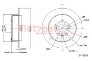 6110293 Brzdový kotouč GREENPARTS METZGER