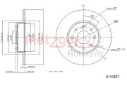 6110307 Brzdový kotouč COATED METZGER