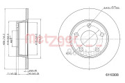 6110308 Brzdový kotouč COATED METZGER