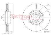 6110318 Brzdový kotouč GREENPARTS METZGER