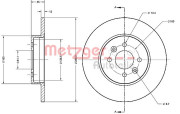 6110321 Brzdový kotouč COATED METZGER